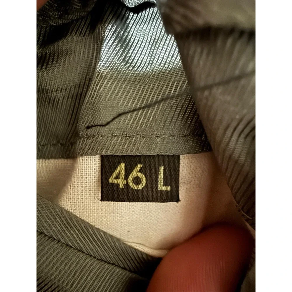 Andrew Fezza Blazer Mens 46L Long Gray Houndstooth Silk Wool Sport Coat‎